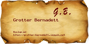 Grotter Bernadett névjegykártya